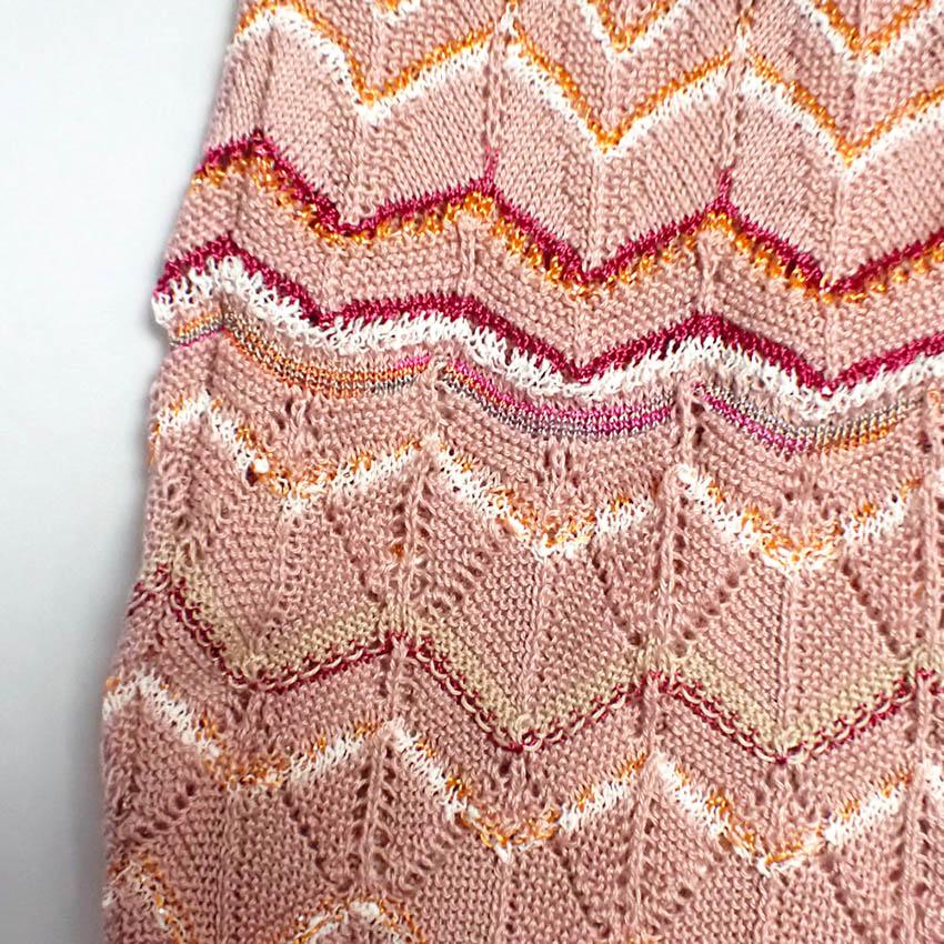[Used] MISSONI Red Beige Knit Dress [b42-22]