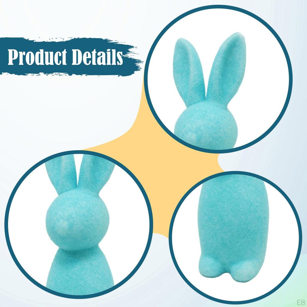 22cm Flocked Bunny Easter Decoration Decor, Festive Decor Flocking Figurine for Party