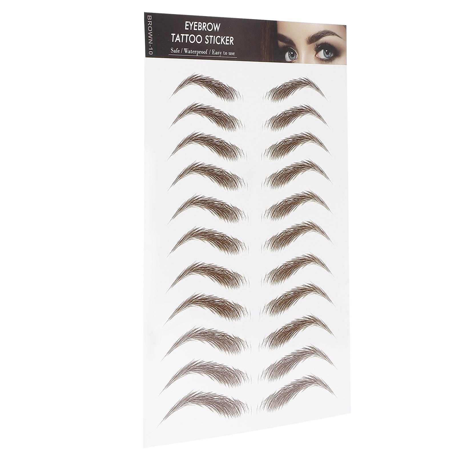 Autocollant de tatouage de sourcils imperméable professionnel Autocollant de transfert de sourcils pour femmesMARRON 06 BROWN-10