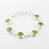 Natural Peridot Gemstone 925 Sterling Silver Jewelry Handmade Bracelet For Wife RB-13-8