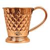 Reiner Kupfer Eimerförmig Diamantgehämmertes Design Moskau Mule Bierkrug Tasse, Bestens für Bier-Cocktailpartys, Barzubehör, Volumen-450ML
