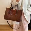Luxury Crocodile Pattern PU Leather Shoulder Bag for Women Large Capacity Top-Handle Crossbody Tote Sac