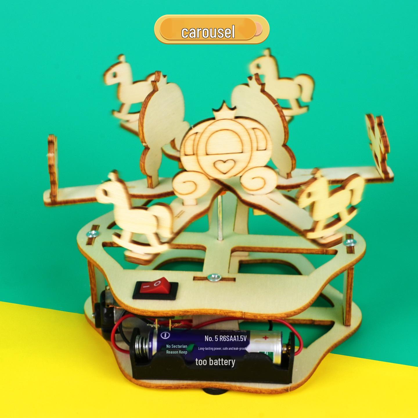 Small Handmade Carousel Gear for DIY Science Experiment - Primary School STEAM Teaching Aid