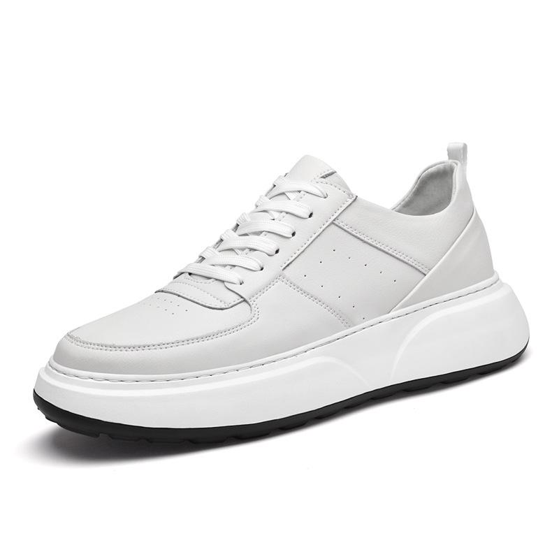 Men s Korean Style Thick-Soled Height-Boosting Leather Breathable Sports Casual Shoes Size 44