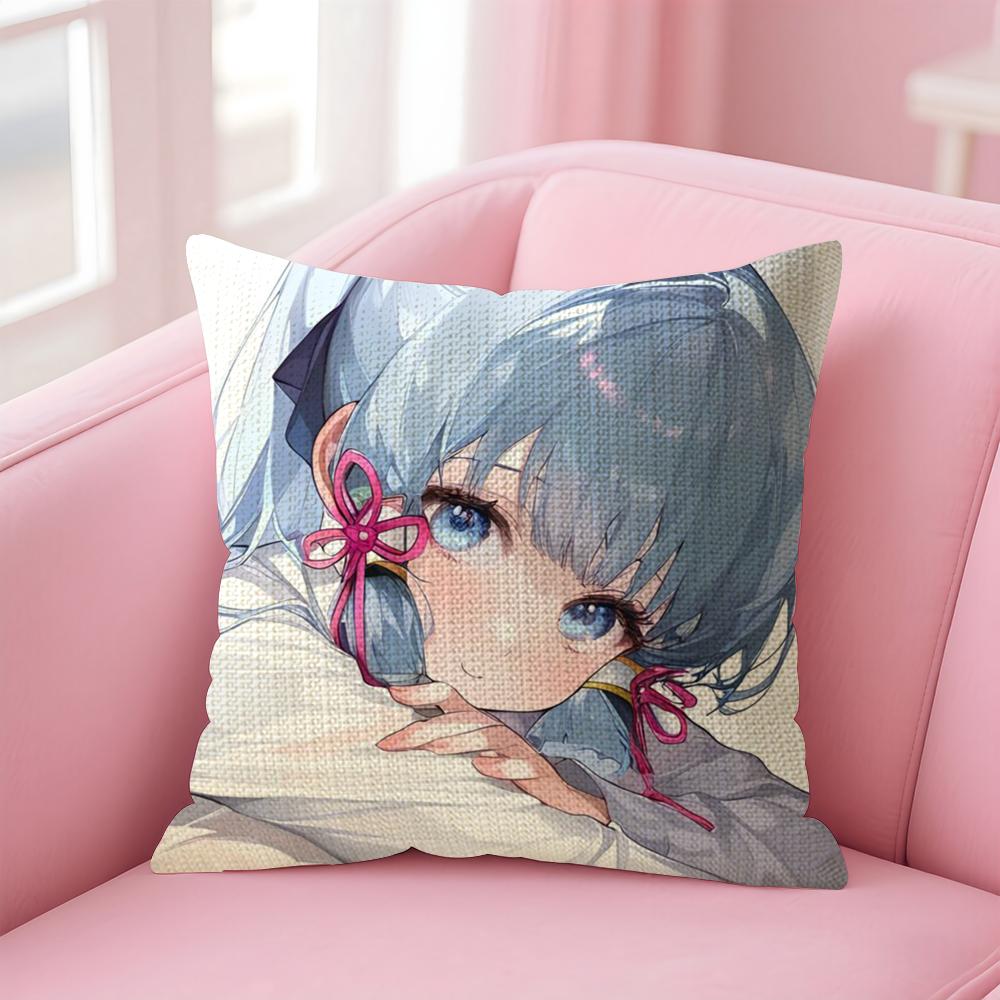 

Genshin Impact Kamisato Cushion Cover Natural Linen Pillow Case DoubleSided Print Decorative Sofa Pillowcase Home Decor Gift 30x30cm