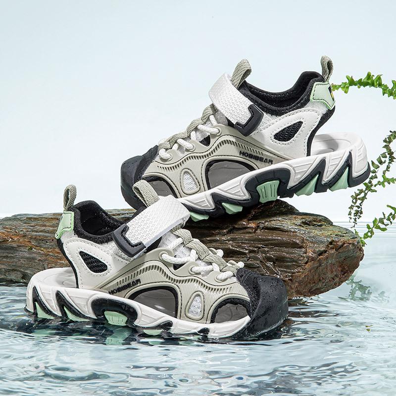 Kids Closed Toe Sandals Boys Girls Hollow Out Hook And Loop Casual Beach Shoes Summer Water Sports Shoes For Children Outdoor