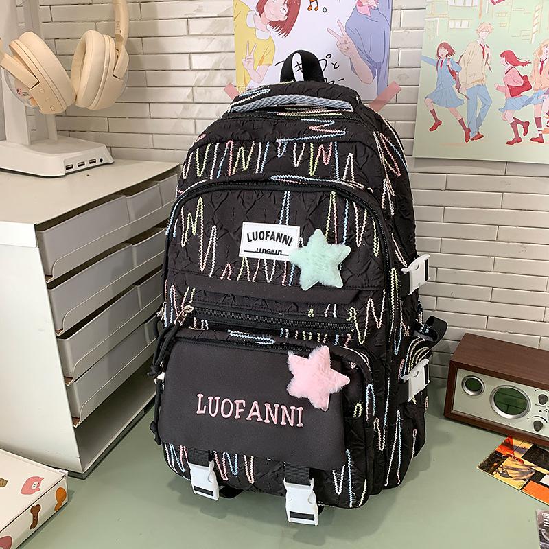 New High-value College Style Fresh and Sweet Backpack Junior High School Students Lightweight Large-capacity Backpack