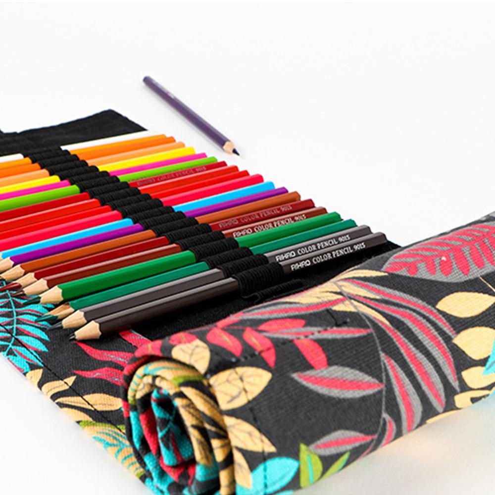 12/24/36/48/72 Hål Färgglad tyg Pennfodral Brevpapper Kosmetisk penna förvaringsväska Pennrulle Skolmaterial