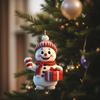 1-5PCS Snowman Christmas Tree Pendant 2D Acrylic Xmas Tree Decoration Cute Hanging Ornaments Decorative for Window Fireplace Car