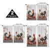 2pcs - Vintage farmhouse floral rooster pattern printed curtains, window decorations, home decorations, room decorations