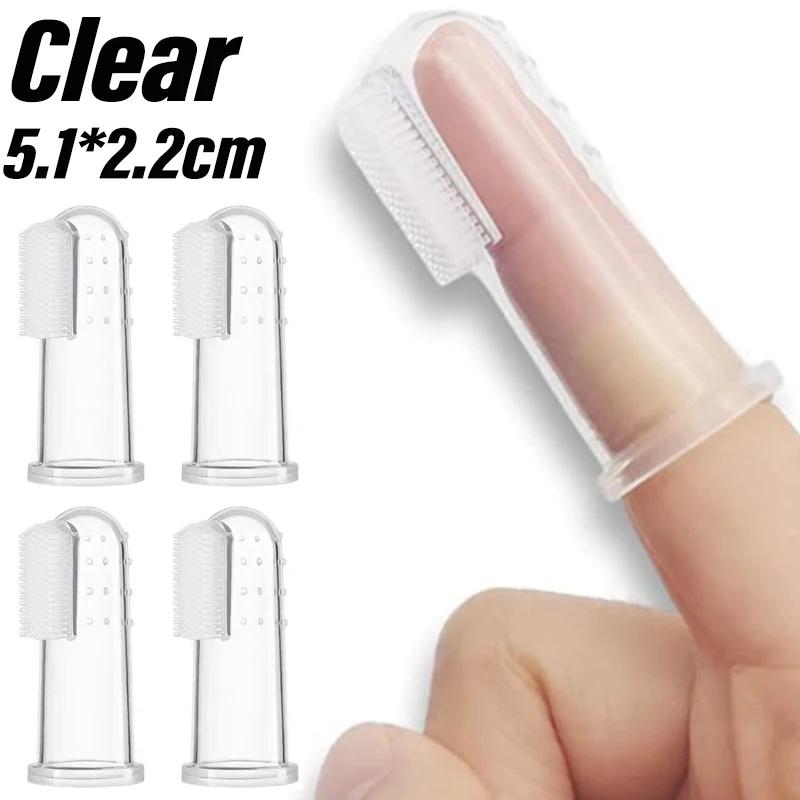 

12/6 шт. Прозрачный чехол Силиконовые напальчники для домашних животных Зубные щетки для чистки полости рта щенков Маленькие щетки Аксессуары для ухода за кошками и собаками Товары 6pcs