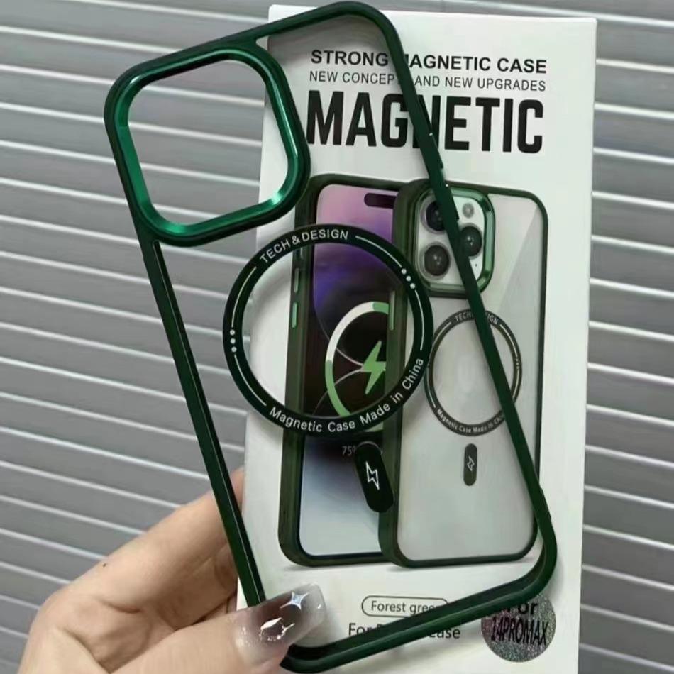 

Applicable To IPhone15pro Metal Lens Mobile Phone Case 14 Skin-soft Magsafe Magnetic Case Xs Protection Case Apple 7/8 Universal