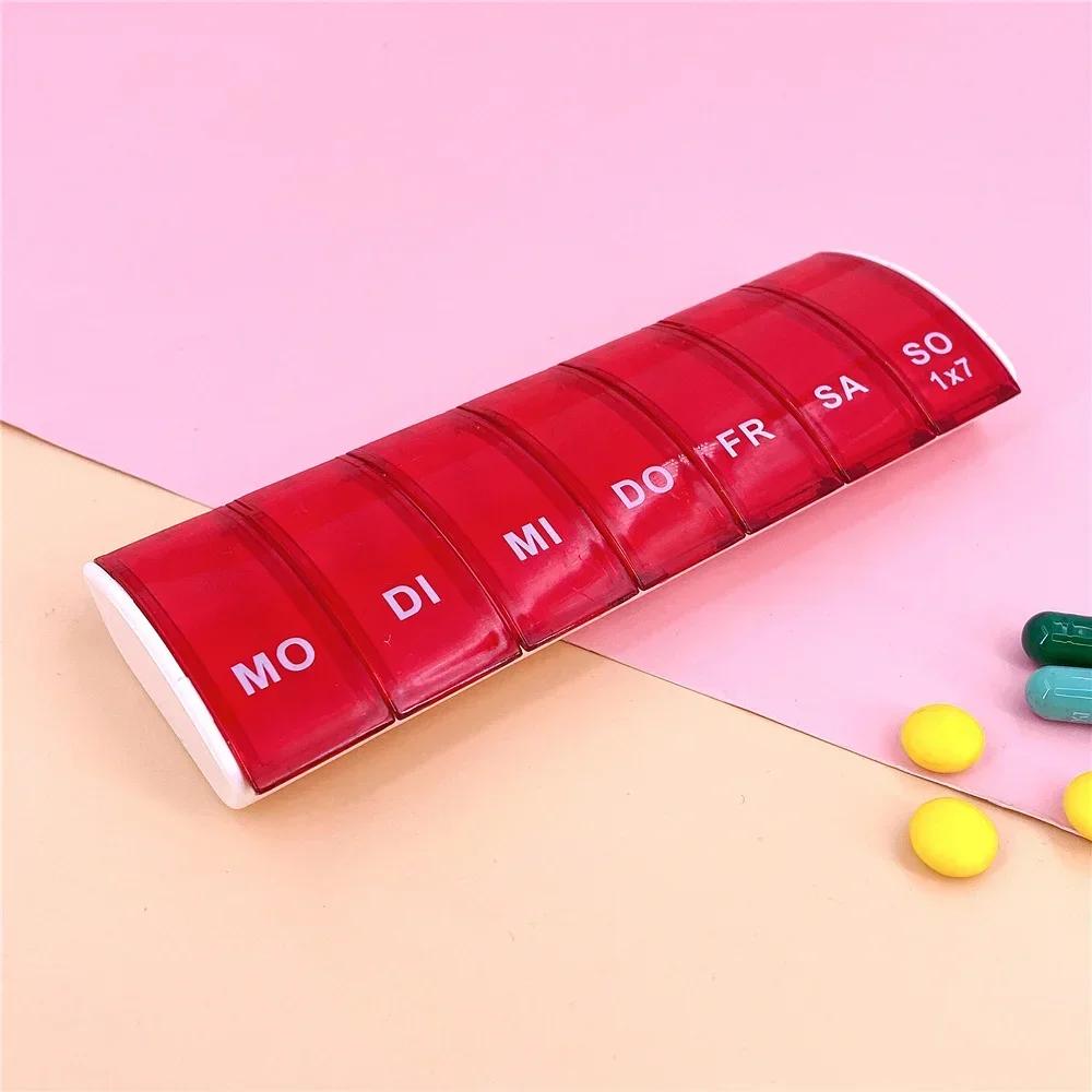 1PC Portable 7 Days Weekly Tablet Pill Medicine Box Holder Storage Organizer Container Case Pill Box Splitters