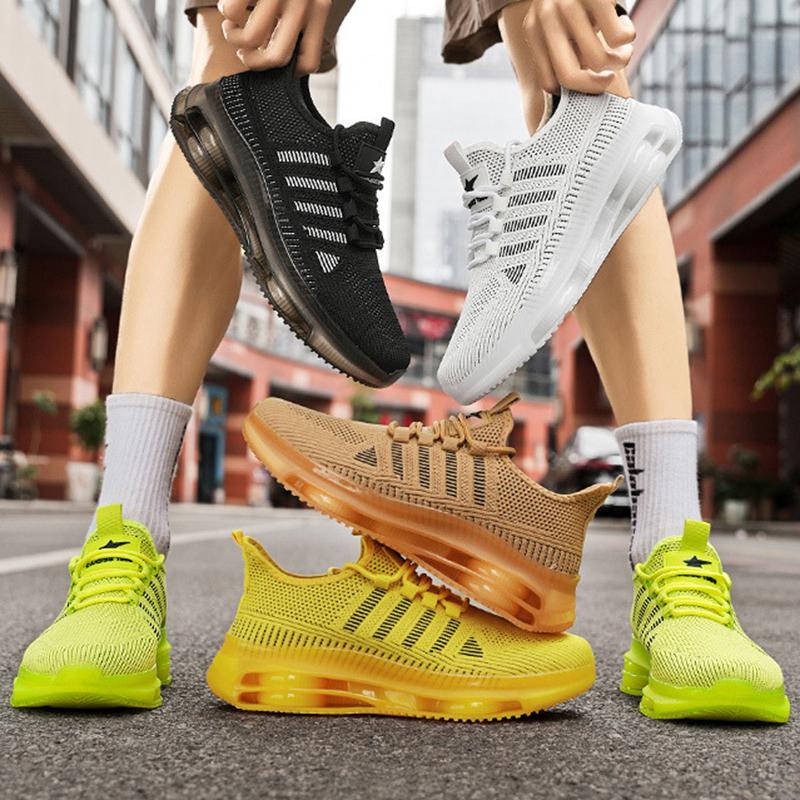 Fashionable Men's Sports Shoes Lightweight Breathable Fast Drying Mesh Cushioning Running Shoes Fitness Training Non Slip Shoes