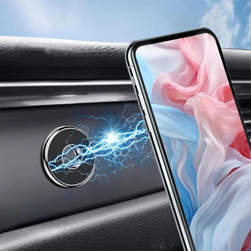 Round Car Mounted Magnetic Bracket , Easy To Stick, Not Fall Off, Compatible with All Smartphones