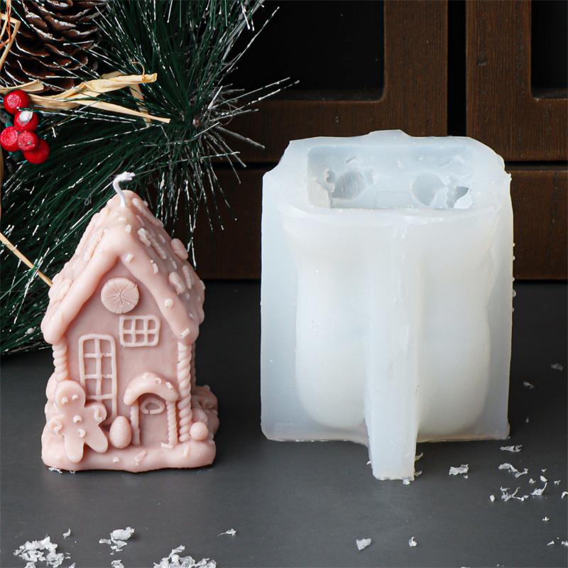 3D Christmas House Candle Silicone Mold DIY Creative Cabin Baker Igloo Mold Christmas Crafts Home Christmas Decor Gift Tool
