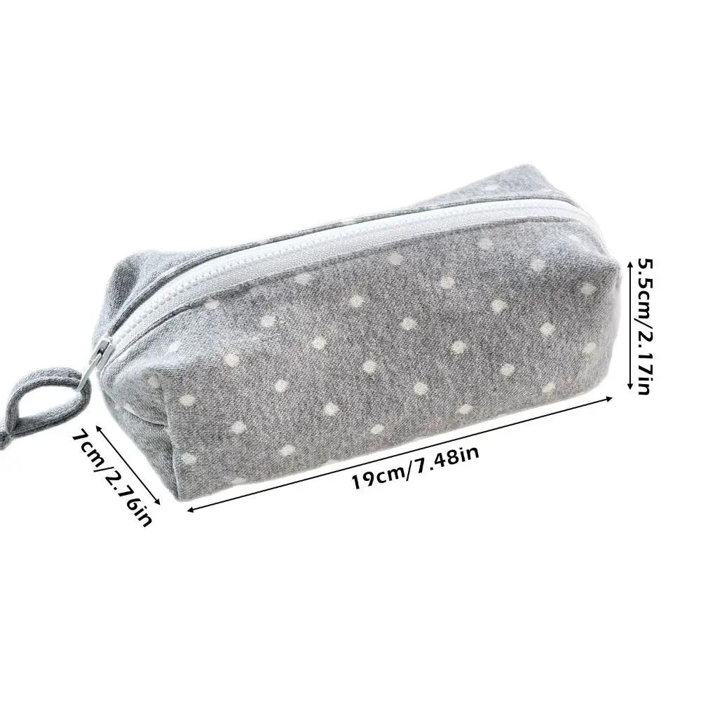 Multi-functional Polka Dot Design Pencil Case Large-capacity Soft Touch Stationery Pouch Stationery Organizer Back To School
