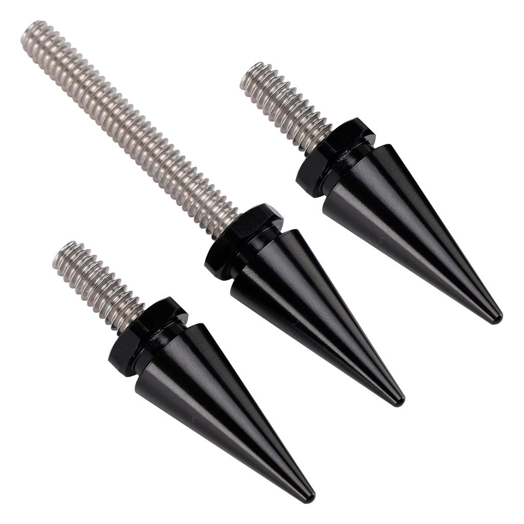 3 Spiked Windshield Bolts Black For Harley Electra Glide Tri Glide Street Glide 2014-2025
