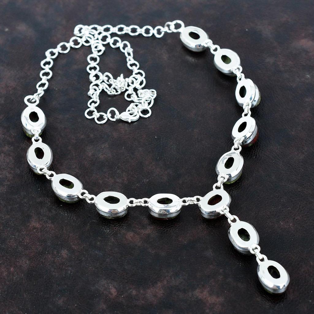 Dragon bloodstone necklace handmade gemstone necklace 925 sterling silver necklace adjustable chain necklace antique jewelry gifts for women