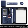 Multifunctional A4 Leather Conference Portfolio Folder for Document Organizer Zippered Man Executive Folder Briefcase Office