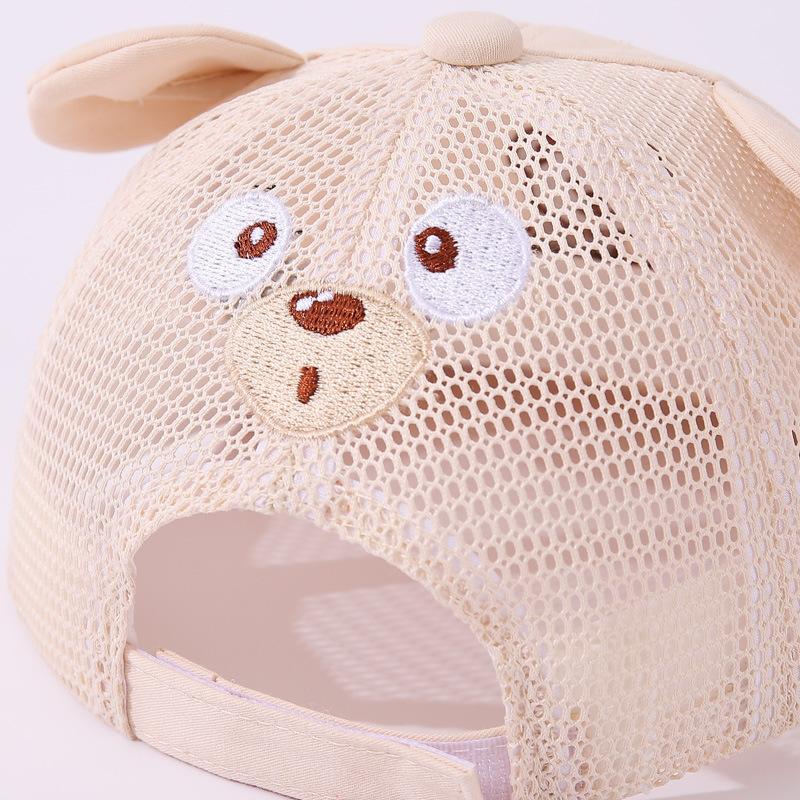 Cute Bear Baby Baseball Cap Breathable Mesh Thin Infant Boy Girl Peaked Cap Summer Soft Brim Cotton Toddler Snapback Sun Hats