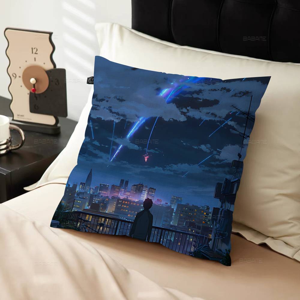 M-Makoto Anime S-Shinkai Cushion Cover Decorative Pillow Sofa Home Decor Case Pillow Cases