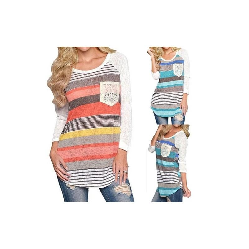 Womens Casual Cotton T Shirt Loose Fit Fashion Shirt Long Sleeve Top For Daily Wear