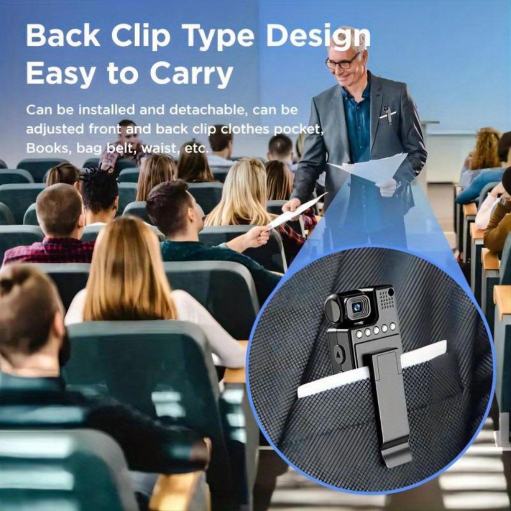 Smart Recorder - 1080P High Definition Körperkamera, drehbares Objektiv, tragbare Taschenkamera, Geschenk (SD-Karte nicht enthalten)