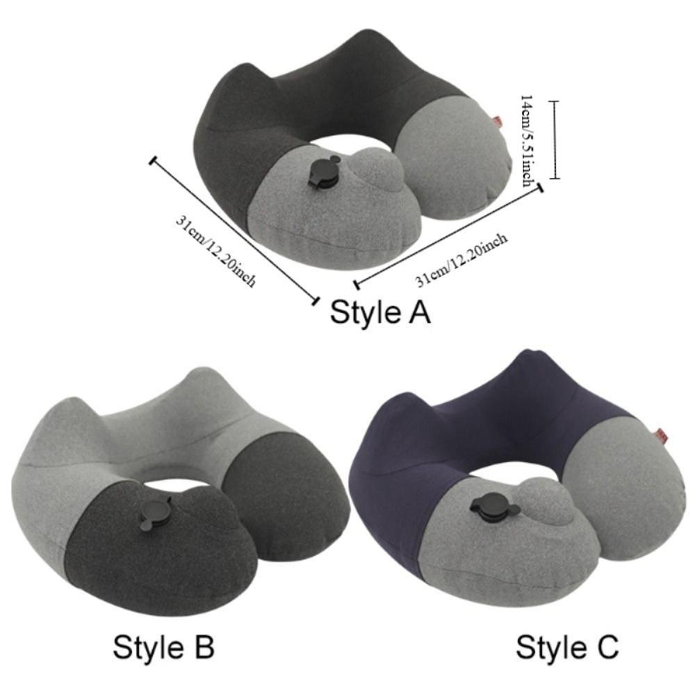 Washable Press Type Inflatable Travel Pillow Detachable Neck Support Pillow  Business Trip