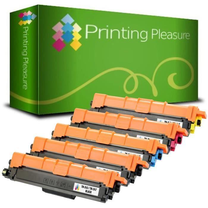 Toner compatible - PRINTING PLEASURE - TN-243 TN-247 - Pack de 5 - Multi-couleurs - Garantie 3 ans