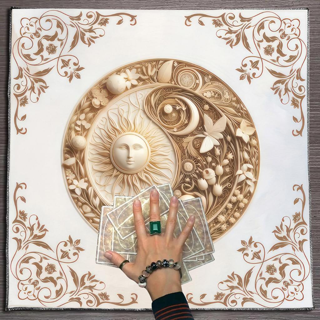 Square Divinations Tapestry Sun Flower Pattern Astrology Tablecloth Tarots Tablecloth Table Cloth Witchcrafts Supplies