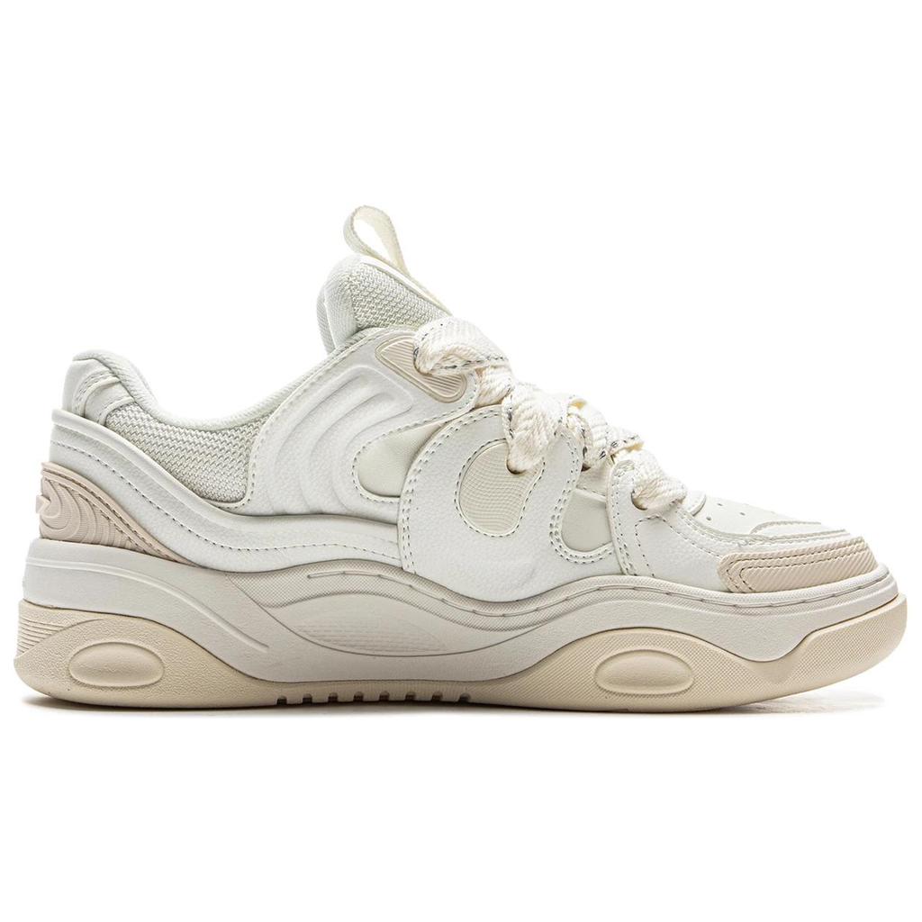 New LiNing Expedition 3 Cushioning Anti-Slip And Wear-Resistant Height Increasing Low-Top Casual Shoes Women's White Beige AGCV082-1