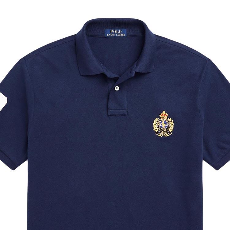 Polo Ralph Lauren Logo Print Casual Short Sleeve Polo Shirt Men Polo Shirts Navy-Blue 710935534002