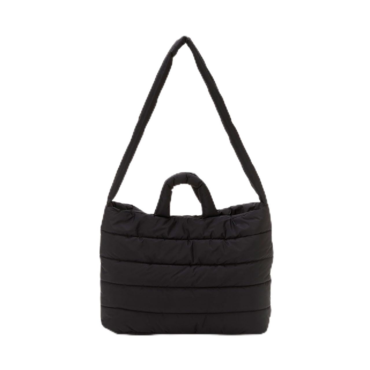 [TOPKAPI COULEUR] Nylon Quilted 2-Way Shoulder Tote Bag (Black)