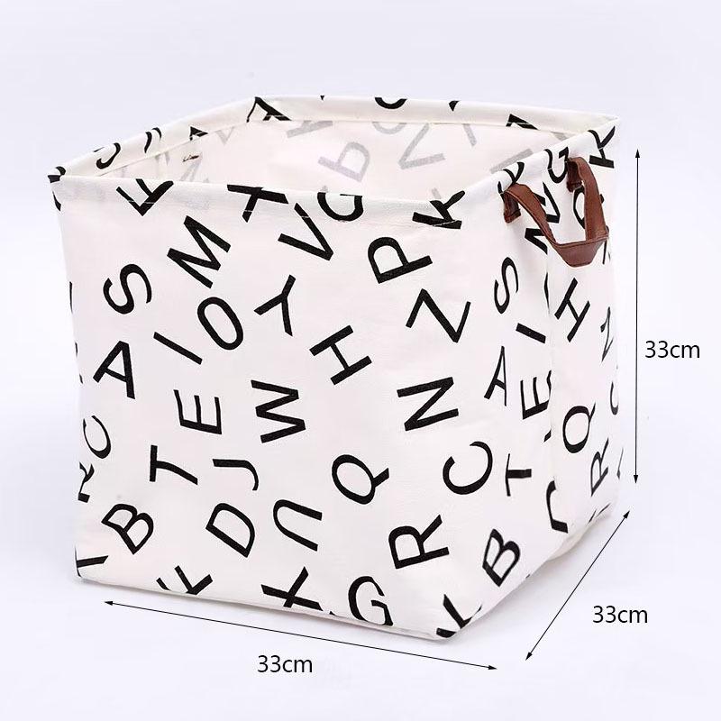 Large Waterproof Cotton Linen Storage Basket for Laundry and Toys