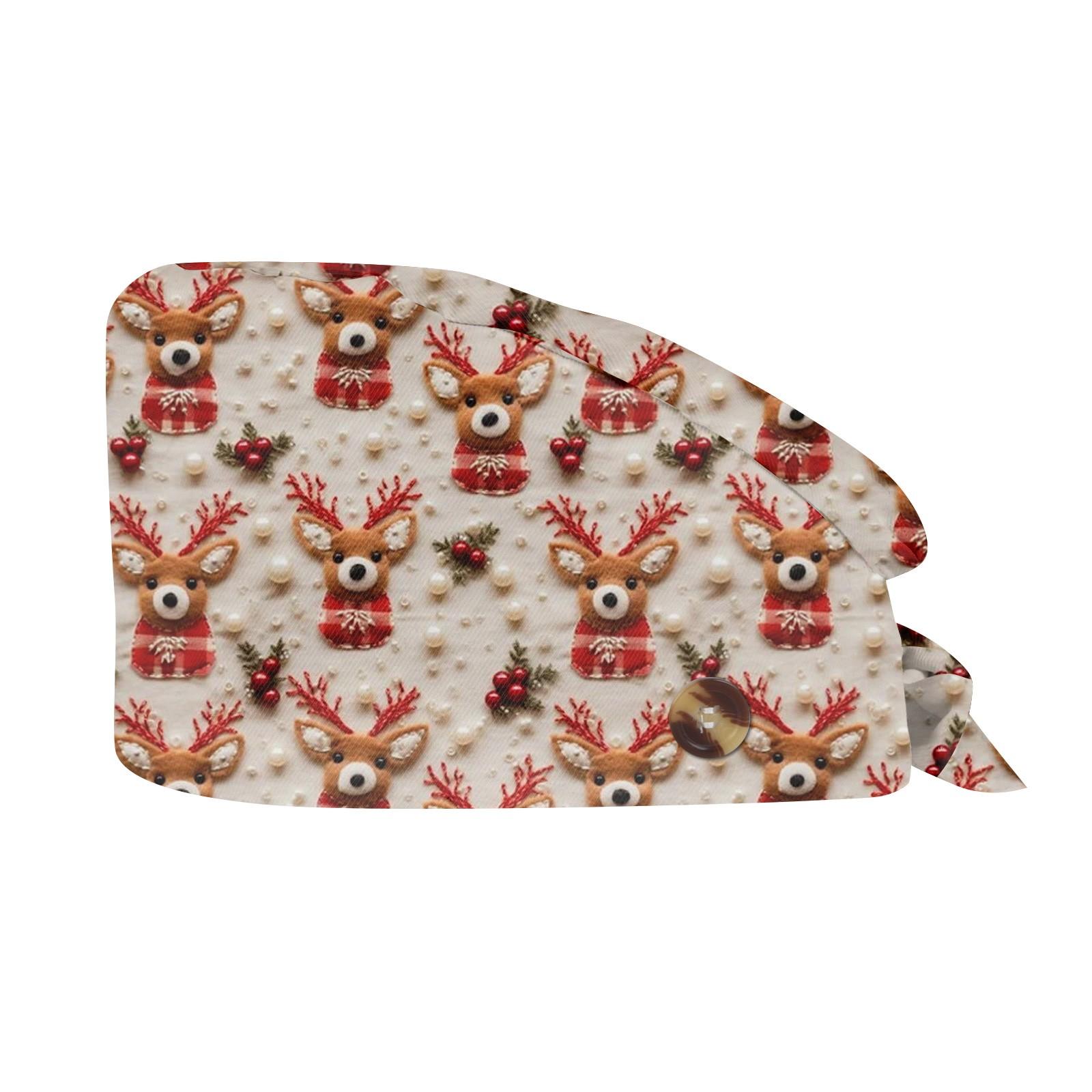 

Модная рождественская рабочая шапка с принтом Повседневная стираемая шапка-мешок Кепка One Size