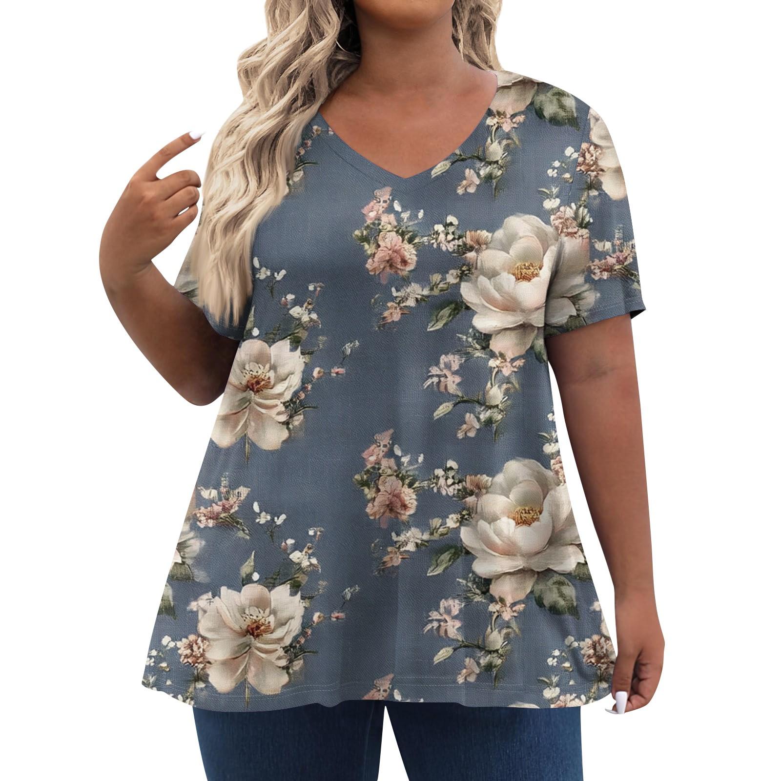 

Женские топы больших размеров, короткие рубашки, повседневная одежда с V-образным вырезом, топы с 3D-принтами, футболки 7XL