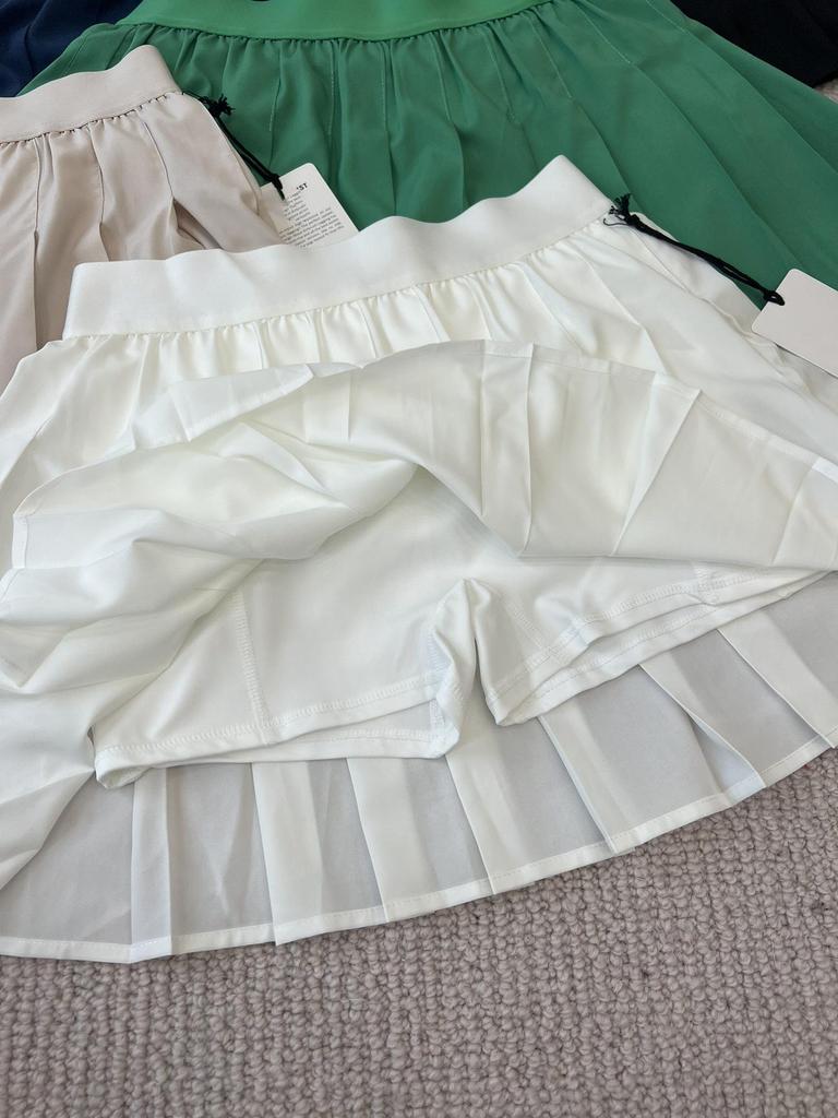 ALO Women's Summer High-Waist Tennis Skirt - Yoga, Golf, Anti-Exposure, Pleated, Quick-Dry Sports Skort