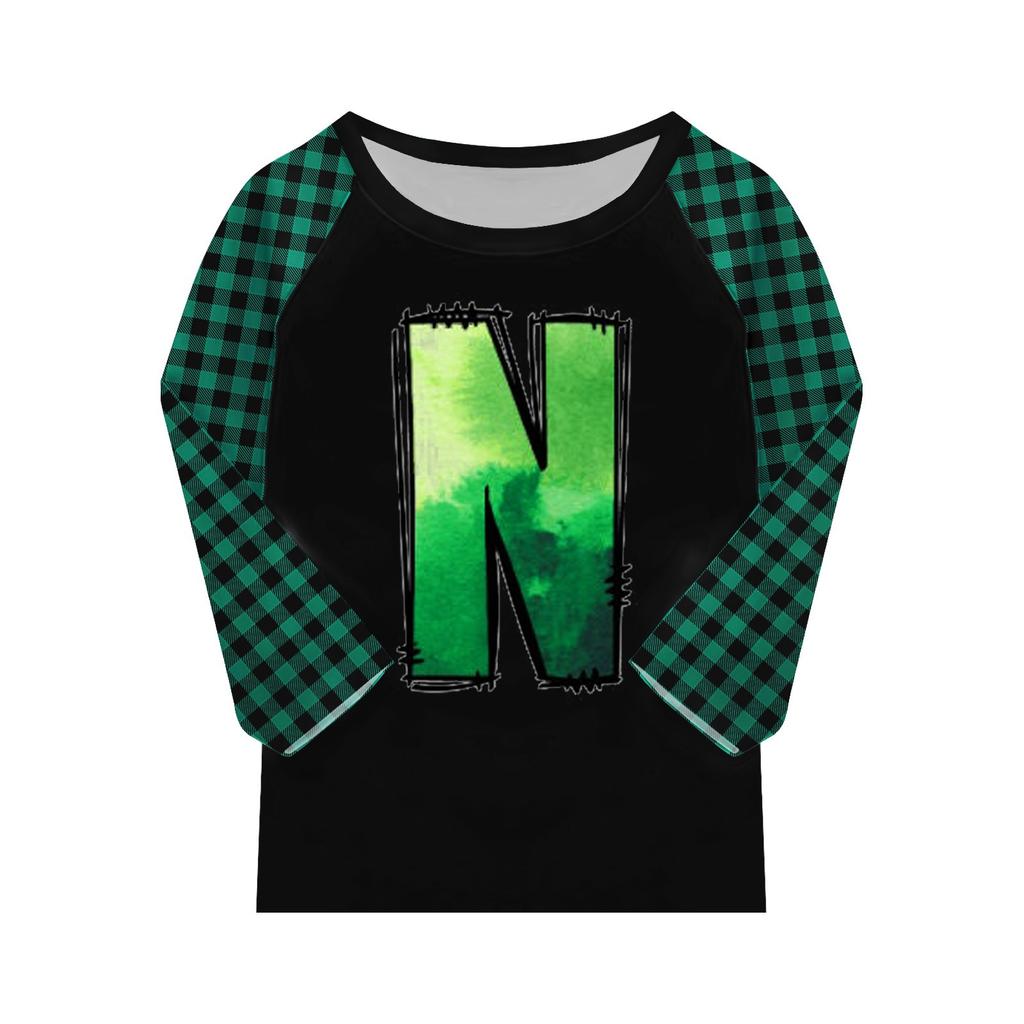 Oberteile für junge Mädchen von 4–16 Jahren, Rundhalsausschnitt, 3/4-Ärmel, T-Shirts, trendige Oberteile, Outfit-T-Shirts