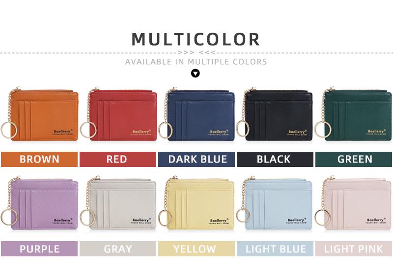 Cartera Delgada para Mujer con Múltiples Ranuras para Tarjetas y Billetera para Monedas