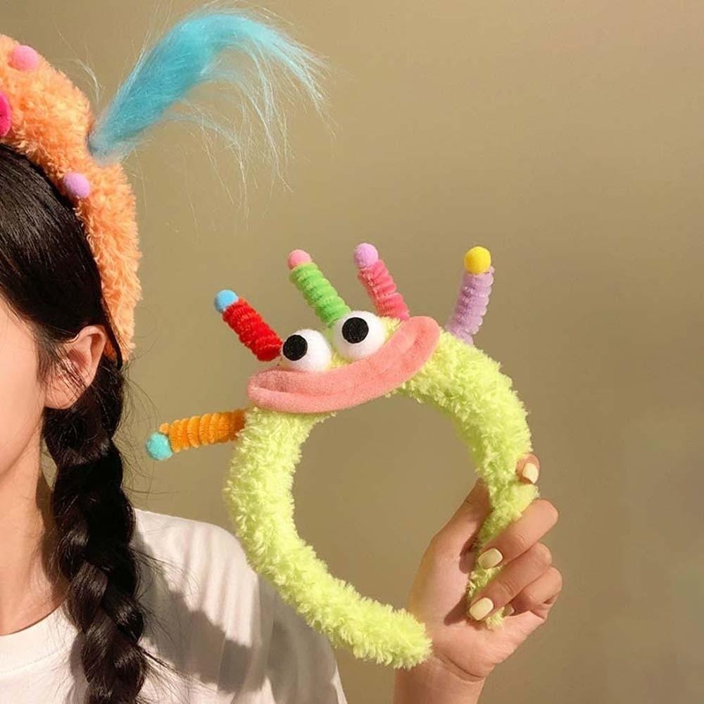 Colorful and Vibrant Big Eyes Plush Headband Hair Accessories Girls Cartoon Hairband  Women