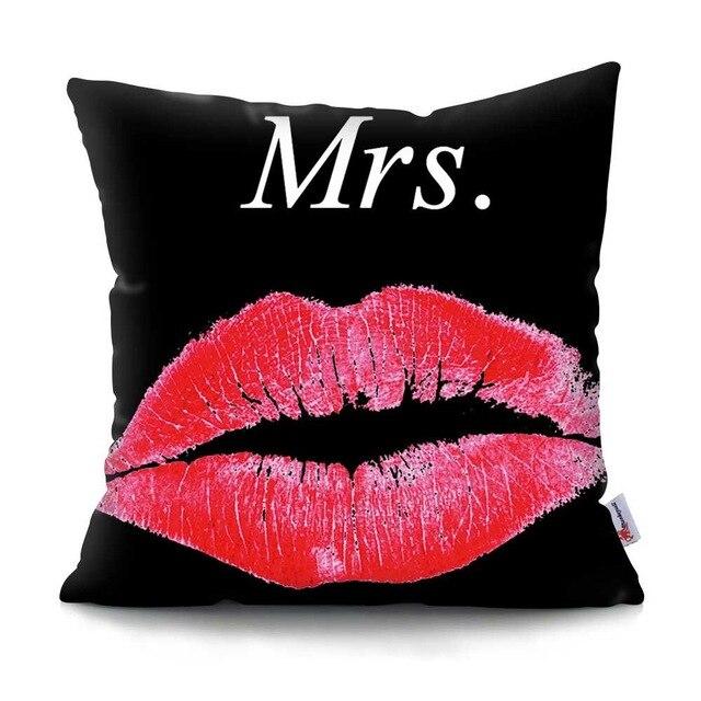 red lips cushion