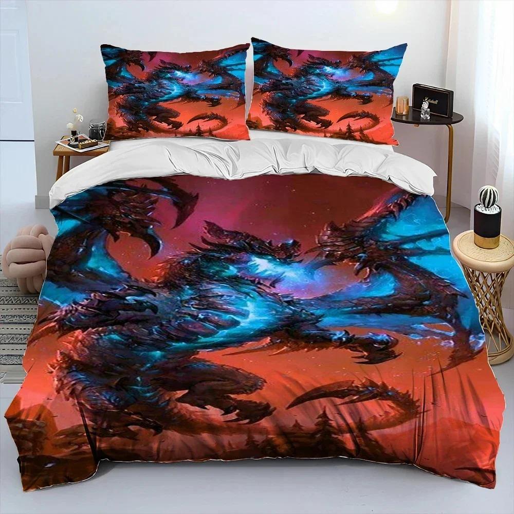 3D Print Game World Warcraft WOW Bedding Set Duvet Cover Bed Set Quilt Cover Pillowcase Comforter King Queen Size Boys Adult