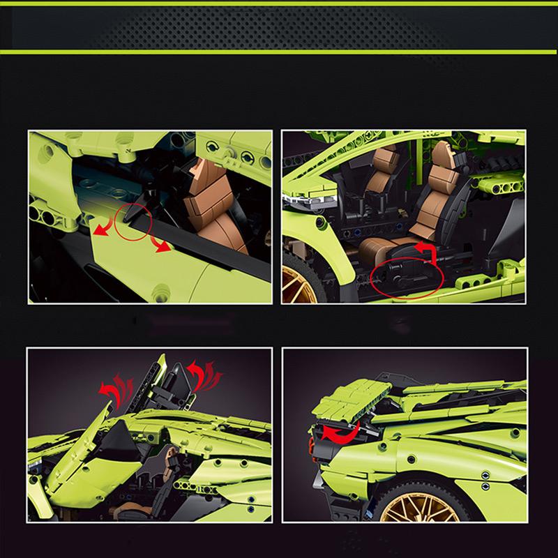 MOULD KING High-Tech The Green Sian Racing Car Model Building Blocks Bricks Kids Educational DIY Toys Birthday Gifts