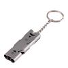 Mini Small Whistle Pendant with Keychain Stainless Steel Keyring Whistles High Decibel Double Pipe Lightweight for Game Referee