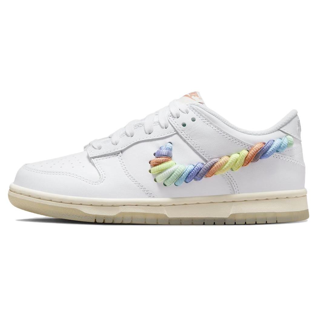 

new Nike Dunk Low SE Rainbow Lace Swoosh White GS 35.5