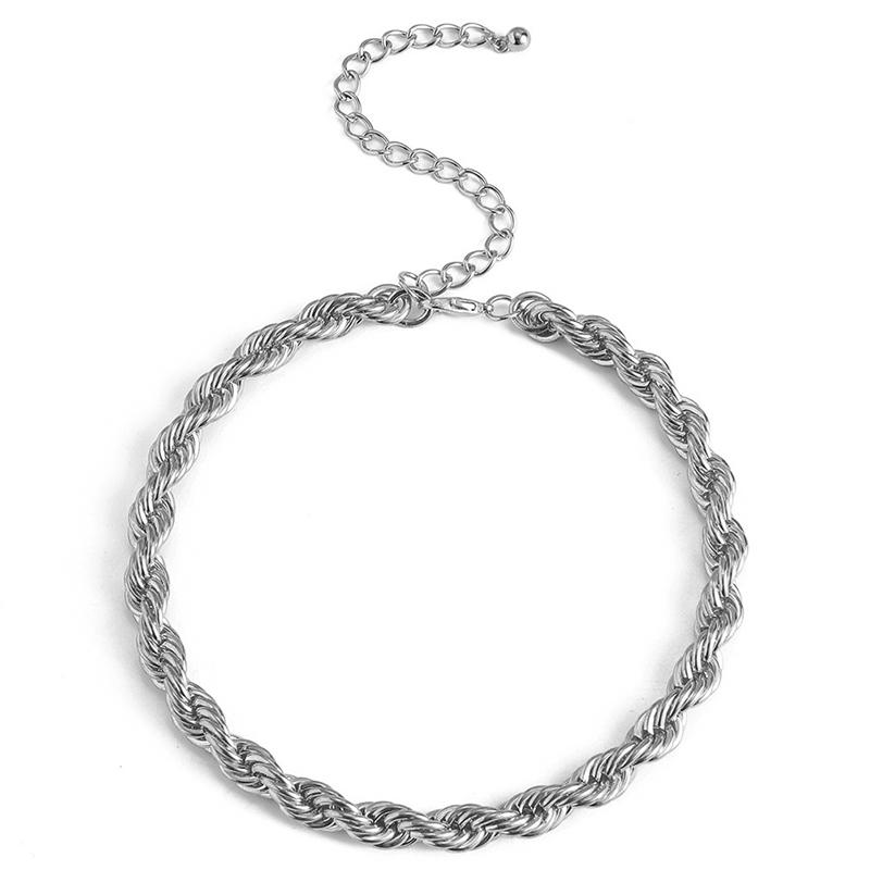 Collier ras du cou punk hip hop pour femmes, collier gothique cubain épais de déclaration