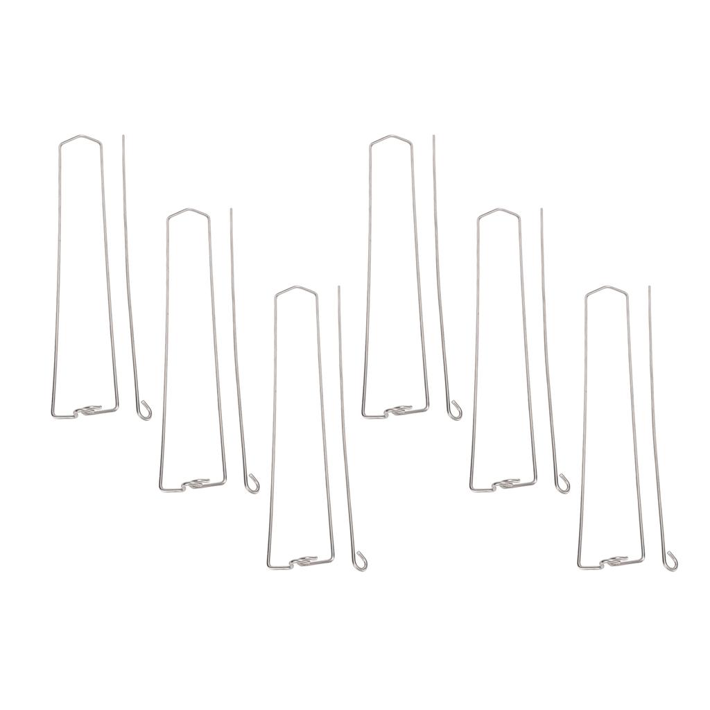 6pcs Clamping Wing Rails for Grilling Chicken Wings Stainless Steel Flat Chicken Wing BBQ Fork Skewe