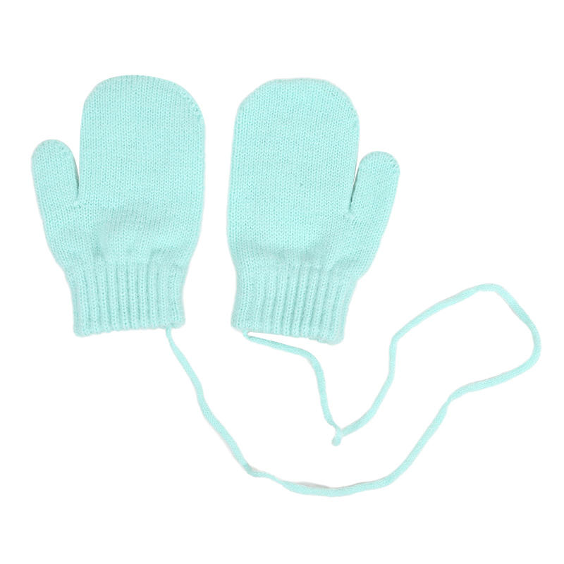 Baby Winter Outdoor Gloves Candy Color Halter Kids Mittens For Children Girls Boys Accessories Warm Knitted Kids Gloves 1-4Y