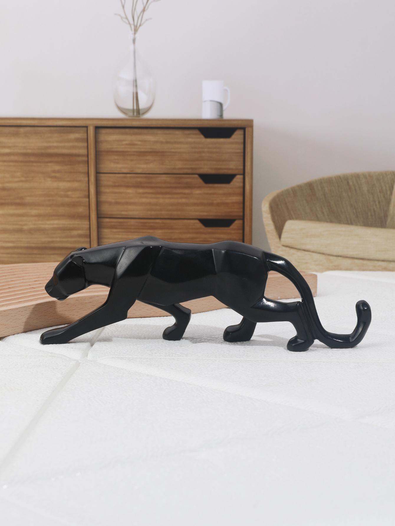 

1 шт. Скандинавская креативная фигурка леопарда, украшение для стола, поделки из смолы, аксессуары для дома, домашний декор чёрный